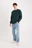 DeFacto Boxy Fit Bisiklet Yaka Baskılı Sweatshirt X8282AZ24AUGN919