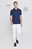 Slim Fit Dar Kesim Kıvrılmaz Polo Yaka Kısa Kollu Tişört