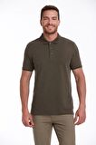 Haki Regular Fit %100 Pamuk Polo Yaka Tişört | L