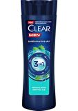 Clear Men 3 In 1 Şampuan & Duş Jeli Ferahlatıcı Mentol Saç Yüz Vücut Için 350 ml x 3 Adet