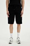 DeFacto Regular Fit Düz Paça Gabardin Bermuda Şort C5397AX24SMBK81
