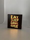 Eat Sleep Game Repeat - Işıklı Dekor