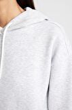 DeFacto Relax Fit Kapüşonlu Kanguru Cepli Kalın Basic Düz Sweatshirt W1240AZ24WNGR93