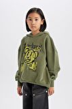 DeFacto Kız Çocuk Oversize Geniş Kalıp Kapüşonlu Baskılı Sweatshirt D1567A824WNKH210