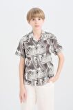 DeFacto Erkek Çocuk Oversize Geniş Kalıp Polo Yaka Kısa Kollu Gömlek D7771A825SMGR449
