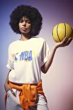 DeFactoFit NBA Wordmark Oversize Geniş Kalıp Bisiklet Yaka Kısa Kollu Tişört A1328AX24SPER105
