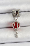 316L Çelik Gümüş Renk Kırmızı Uçan Balon Model Nomination Charm