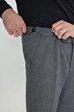 Comfort Fit Rahat Kesim Beli Gizli Lastikli Desenli Esnek Yan Cep Klasik Pantolon