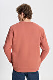 Erkek Açık Kahve Standart Fit Normal Kesim Içi Polarlı 3 Iplik Bisiklet Yaka Sweatshirt