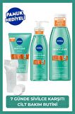 Nivea Derma Skin Clear Sivilce Karşıtı Yüz Temizleme Jeli 150ml,Tonik 200ml,Peeling 150ml,Yağlı Cilt,Pamuk