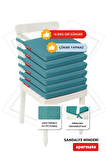 Xpermate Fermuarlı 6'lı Sandalye Minderi Su İtici Kumaş 40x40 Cm Turkuaz