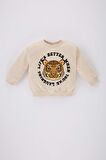 DeFacto Erkek Bebek Bisiklet Yaka Kaplan Baskılı Sweatshirt C0635A524SPER42