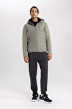 DeFactoFit Rüzgar Geçirmez Mont Slim Fit Dar Kesim Kapüşonlu Fermuarlı Cepli B2301AX24SPKH457