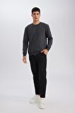 DeFacto Regular Fit Bisiklet Yaka Jakarlı Sweatshirt D5394AX24AUAR84