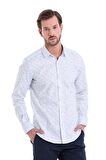 Mint Slim Fit Floral Desenli Gömlek | S