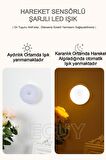Şarjlı Hareket Sensörlü Gece Led Lambası Sarı Işık Dolap, Mutfak, Merdiven,Koridor, Bebek Odası Işık