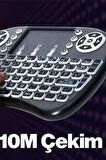 Bluetooht Uyumlu Kablosuz Klavye Mouse Tv Klavye Işıklı Kablosuz Mini Klavye Dokunmatik Mouse