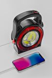 Günej Enerjili Şarjlı Kamp Lambası COB LEDLİ 20 WATT 3 Kademeli USB Çıkışlı Taşınabilir SOLAR LAMBA