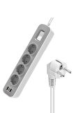 Akım Korumalı Grup Priz 4 lü Priz + 2 USB + 1 Type-C, Anahtarlı, 1.5 Metre, Çocuk Korumalı