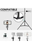 Tripod 2.1 Metre 3in1 360 Döner Başlıklı Telefon Tutucu Ring Light Işık Stüdyo Lamba Ayağı