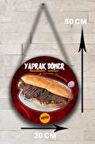 Et Döner Salonu için Çift Taraflı Karşılama Tabelası, Döner Dükkanı Kapı Duvar Tablo Pano Süs Dekoru