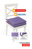 Xpermate Fermuarlı 2'li Sandalye Minderi Su İtici Kumaş 40x40Cm Sünger Sandalye Minderi Bağcıklı Mor