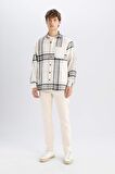 DeFacto Regular Fit Polo Yaka Kareli Oduncu Flanel Uzun Kollu Gömlek D4133AX24WNER103