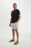 DeFacto Regular Fit Desenli File Astarlı Kısa Boy Deniz Şortu B7465AX24HSBG714