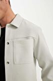 DeFacto Relax Fit Ceket Mont Polo Yaka Çıtçıtlı Cepli Astarlı C0620AX24SPGR296