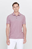 Erkek Çekmeyen Pamuklu Kumaş Slim Fit Dar Kesim Bordo Kıvrılmaz Polo Yaka Tişört