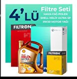 Filtron Skoda SuperB 1.5 TSi Filtre Bakım Seti Shell Motor Yağlı (2017-2023) 4 Lü