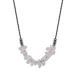 Zarif İp Zincirli Doğal Form Pembe Kuvars Doğaltaş Kadın Kolye