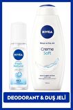 Nivea Kadın Pump Sprey Deodorant Fresh Natural 75ml ve Creme Soft Nemlendirici Duş Jeli 750ml