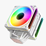 DARYUN DY-500X Beyaz ISI Göstergeli Ful Argb 2x Fan 6 Bakır Borulu Kule Tipi Hava Soğutucu İşlemci Fanı