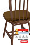 XPERMATE StandartFit Oval Sandalye Minderi Fermuarlı Yıkanabilir Kılıf Bağcıklı Su ve Yağ İtici 42x42x5 Kahverengi
