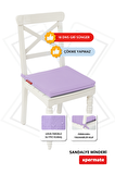 XPERMATE Fermuarlı Sandalye Minderi Su İtici Kumaş 40x40 cm Sünger Sandalye Minderi Bağcıklı Lila