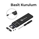 NPO DK02 NVMe M.2  USB-A/Type-C Kablolu Taşınabilir Harici SSD için Boş Kutu