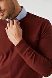 Ds Damat Regular Fit Kiremit Pamuk Karışımlı Triko Kazak 5HF06ORT12004 5HF06ORT12004