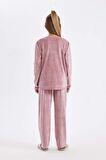 Kız Çocuk Regular Fit Polar Uzun Kollu Üst Uzun Alt Pijama Takımı