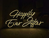 En Güzel Günde Happily Ever After Işıklı Neon Led Duvar Dekarasyon 40*55 Cm
