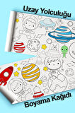 Dev Boy Uzay ve Gezegenler Çocuk Aktivite ve Boyama Rulosu - Kids Coloring Roll