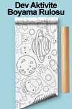 Dev Boy Uzay ve Gezegenler Çocuk Aktivite ve Boyama Rulosu - Kids Coloring Roll