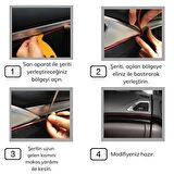 Gümüş Araba Oto Trim Dekorasyon Şeridi Kauçuk Elastik Kolay Kurulum 5 metre Şerit Bant