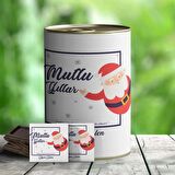Kişiye Özel Noel Baba Temalı Hediye Çikolata Konservesi