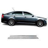 Skoda Octavia A5 Krom Cam Çıtası (4Parça) 2005-2012 Arası P.Çelik