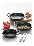 3 Lü Granit Döküm Sahan Seti (18cm-20cm-22cm)