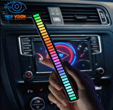 Sese Duyarlı Ritim Çubuğu,RGB 32Led Işık Atmosfer Işığı,Parti, Araç İçi, Oyun Odası Ekolayzer