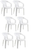 Elit Koltuk 6'lı Avantaj Paketi - Beyaz Renk Plastik Bahçe Balkon Sandalyesi