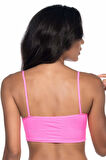 Kadın Pembe Neon Dikişsiz Ince Askı Büstiyer Yeni Sezon