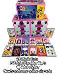 Squid Game Karakter Kartları  (24 Minik Kutu 144 Karakter Kartı 48 Sticker) Jokeri Bul Maskeyi Kazan